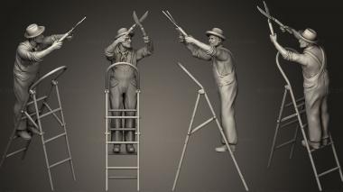 Figurines of people worker 3d model